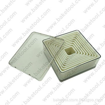 9pcs Nylon Square-shape shape cutters with fluted edge,Cake Mold